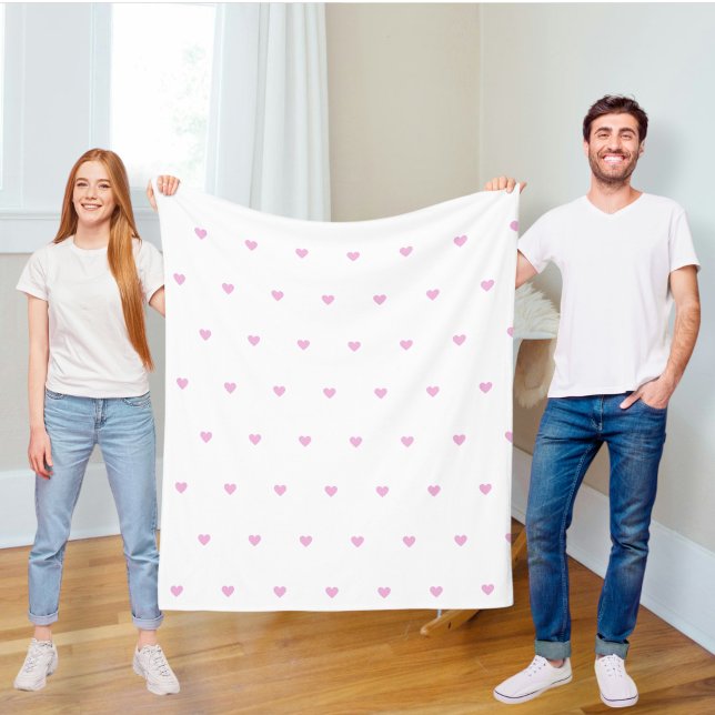 Cobertor De Velo Polar blanket with pink hearts,  modern blanket  (Criador carregado)