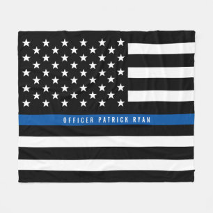 Cobertor De Velo Polícia Thin Blue Line American Flag Monograma Me