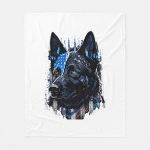 Cobertor De Velo Policial alemão Sherman American Flag Policia K9