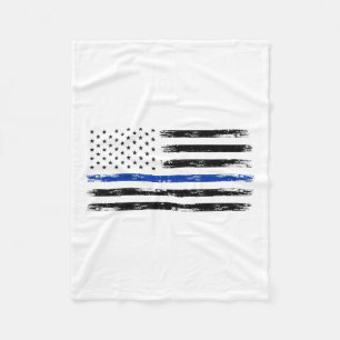 Cobertor De Velo Policial Americano Flag Thin Blue Line