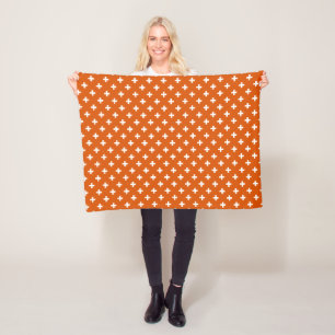 Cobertor De Velo Polka branca cruza a laranja queimada