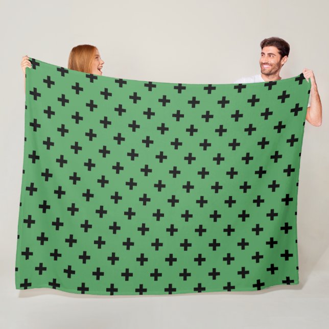Cobertor De Velo Polka negra cruza em verde (In Situ)
