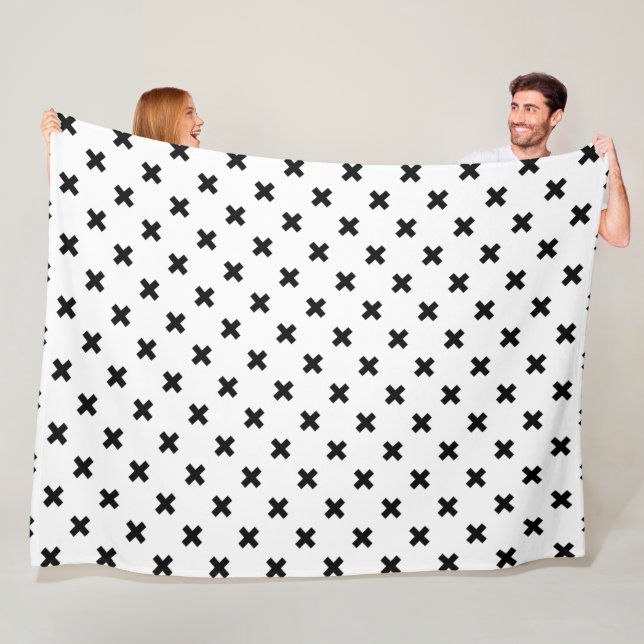 Cobertor De Velo Polka preto cruza em branco (In Situ)