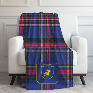Cobertor De Velo Polo Equestre Xadrez Tartan Clássico Monogramado
