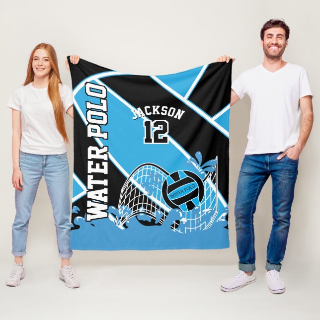 Cobertor De Velo Polo 🤽 ‍ esporte ♀️ azul, preto e branco (In Situ)