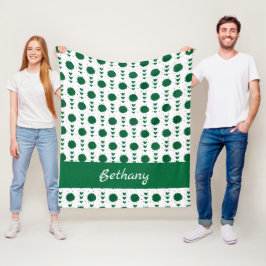 Cobertor De Velo Pom Verde Pom Poms & Heart Pattern