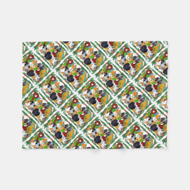 Cobertor De Velo Pombos de Natal (Frente (Horizontal))