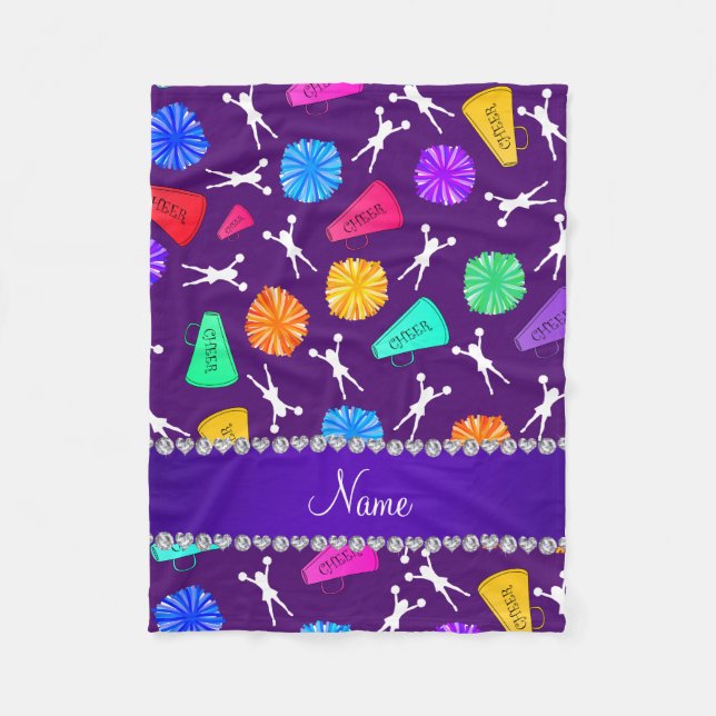 Cobertor De Velo Pompoms cheerleading roxos conhecidos feitos sob (Frente)