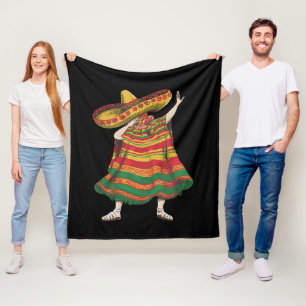 Cobertor De Velo Poncho Mexicano Dabbing Cinco De Mayo Festa de Ani