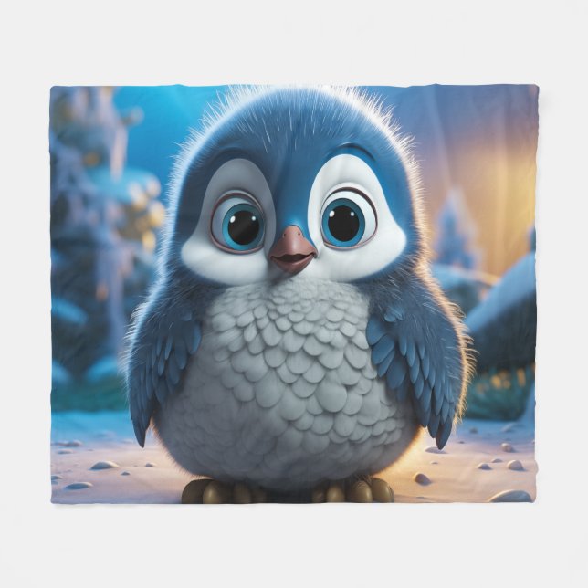 Cobertor De Velo Poncho - Um pinguim-bebê liso (Frente (Horizontal))