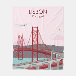 Cobertor De Velo Ponte de Lisboa sobre o rio Tagus no estilo da saf