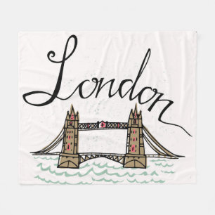 Cobertor De Velo Ponte indicada por letras de Londres da mão
