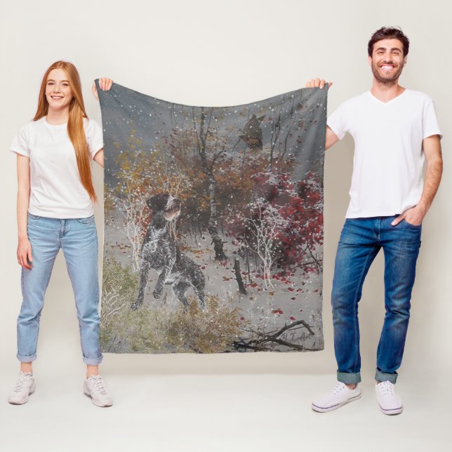 Cobertor De Velo Ponteiro alemão com cabeleireiro e pinto de madeir (In Situ)