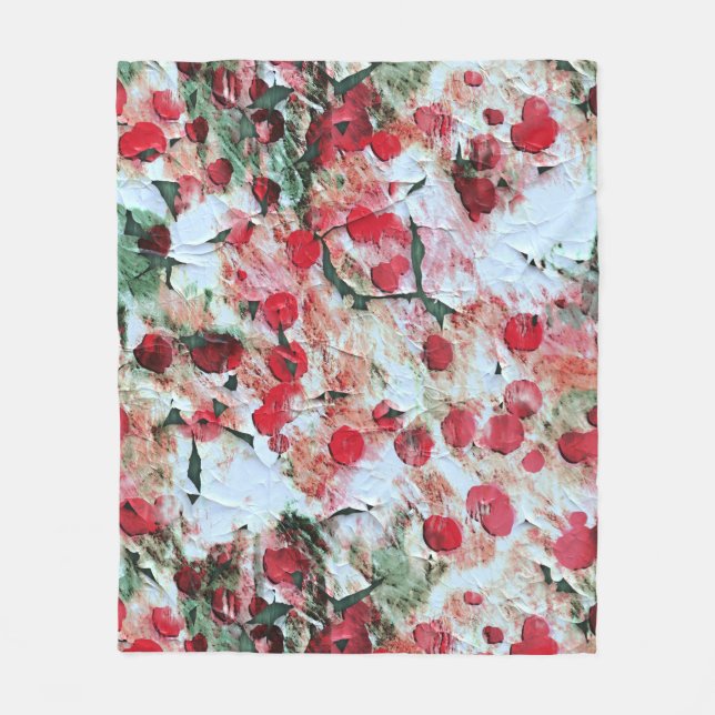Cobertor De Velo Ponto de Bolinhas Sujo Rosa Vermelho Decadência Gr (Frente)