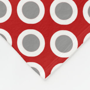 Cobertor De Velo Pontos circundados retros, vermelho escuro e