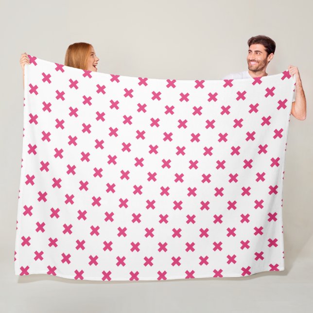 Cobertor De Velo Pontos cruzados de Fuchsia em branco (In Situ)