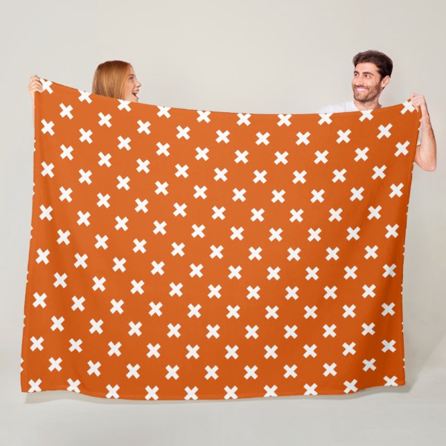 Cobertor De Velo Pontos de cruz brancos em laranja queimado (In Situ)