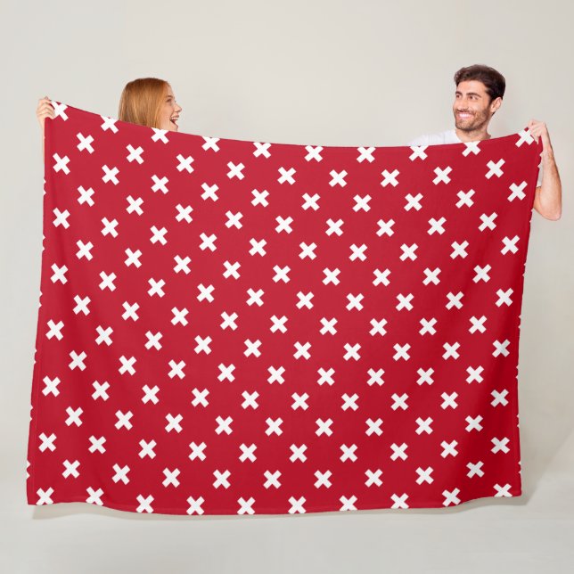 Cobertor De Velo Pontos de cruz brancos em vermelho (In Situ)