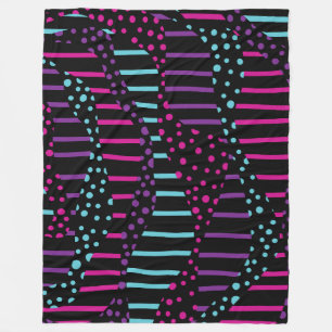 Cobertor De Velo Pontos e tiras 2 - Rosa, Roxo, Azul e Preto