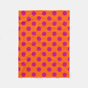 Cobertor De Velo Pontos fucsia em laranja