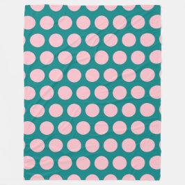 Cobertor De Velo Pontos Polka Rosa e Verde Azul