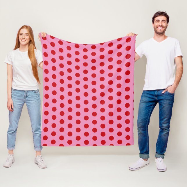 Cobertor De Velo Pontos Vermelhos Polka em Rosa (In Situ)