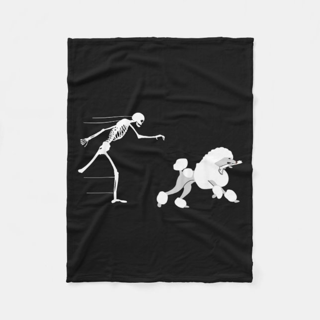 Cobertor De Velo Poodle de perna de esqueleto engraçado de Hallowee (Frente)