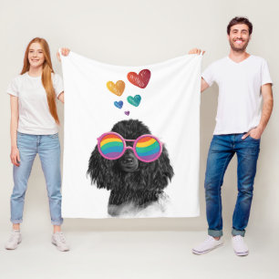 Cobertor De Velo Poodle Dog com Dia de os namorados de Coração