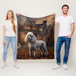 Cobertor De Velo Poodle Halloween Assustador