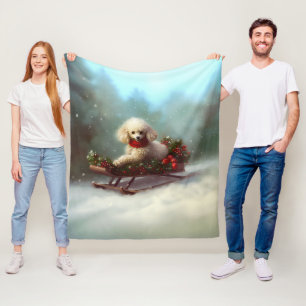 Cobertor De Velo Poodle Natal neve inverno