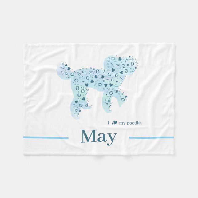 Cobertor De Velo Poodle Personalizado | Presente de Fleece para Mãe (Frente (Horizontal))