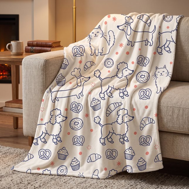 Cobertor De Velo Poodles Dachshunds & Donuts (Criador carregado)