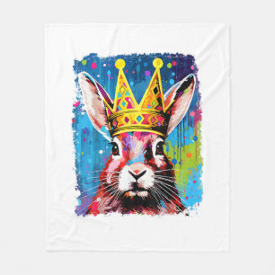 Cobertor De Velo Pop Art Colorida Bunny Rabbit King Queen