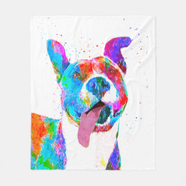 Cobertor De Velo Pop art colorido de Terrier de pitbull