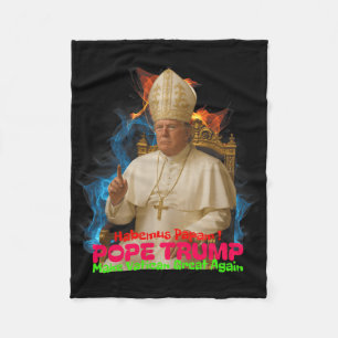 Cobertor De Velo Pope Trump Funny Trump Vaticano Christian Retro Ch