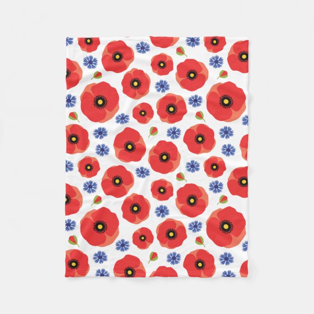Cobertor De Velo Poppys E Cornflower Patterno (Frente)