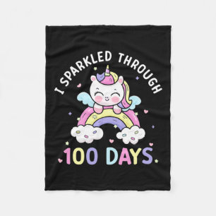 Cobertor De Velo Por 100 Dias, Meninas Unicórnio 100º Dia da Escola