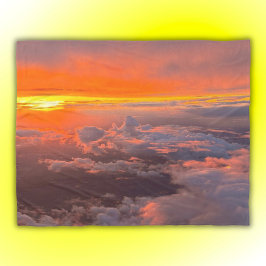 Cobertor De Velo Pôr do sol através das nuvens laranja e amarelo |