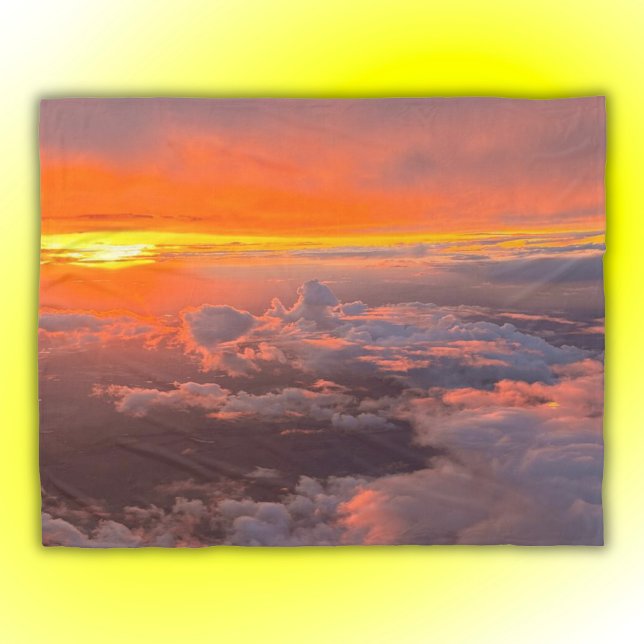 Cobertor De Velo Pôr do sol através das nuvens laranja e amarelo | (Criador carregado)