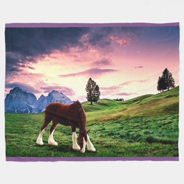 Cobertor De Velo Por do sol de Clydesdale (Frente (Horizontal))