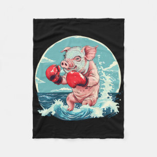 Cobertor De Velo Porco Boxeador Com Luvas de Boxe Kickboxing Boxi D