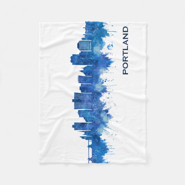 Cobertor De Velo Portland Maine Skyline Blue (Frente)