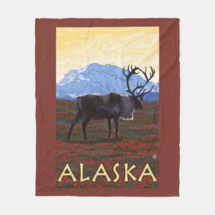 Cobertor De Velo Poster das viagens vintage de AlaskaCaribou