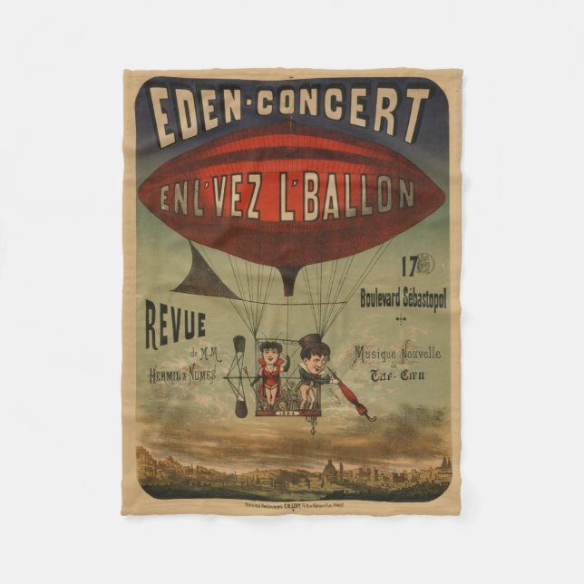 Cobertor De Velo Poster de Circo Francês De Dois Artistas Em Avião (Frente)