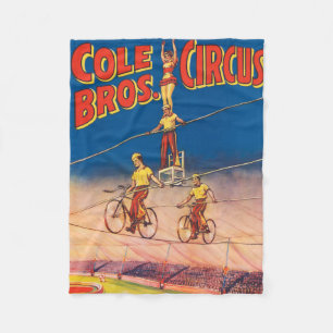 Cobertor De Velo Poster de Circo Vintage mostrando Acrobatas de Fio