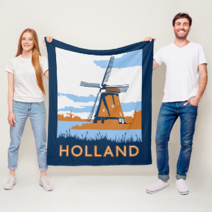 Cobertor De Velo Poster de Holland do vintage