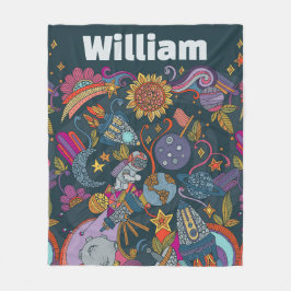 Cobertor De Velo Poster de Nome de Espaço Personalizado para Crianç