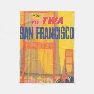 Cobertor De Velo Poster de viagens Para Voar Twa Para São Francisco