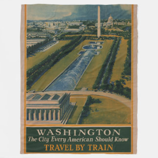 Cobertor De Velo Poster de viagens Vintage Washington DC