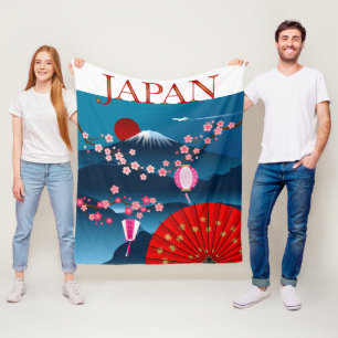 Cobertor De Velo Poster do Japão Monte Fuji Viagens vintage